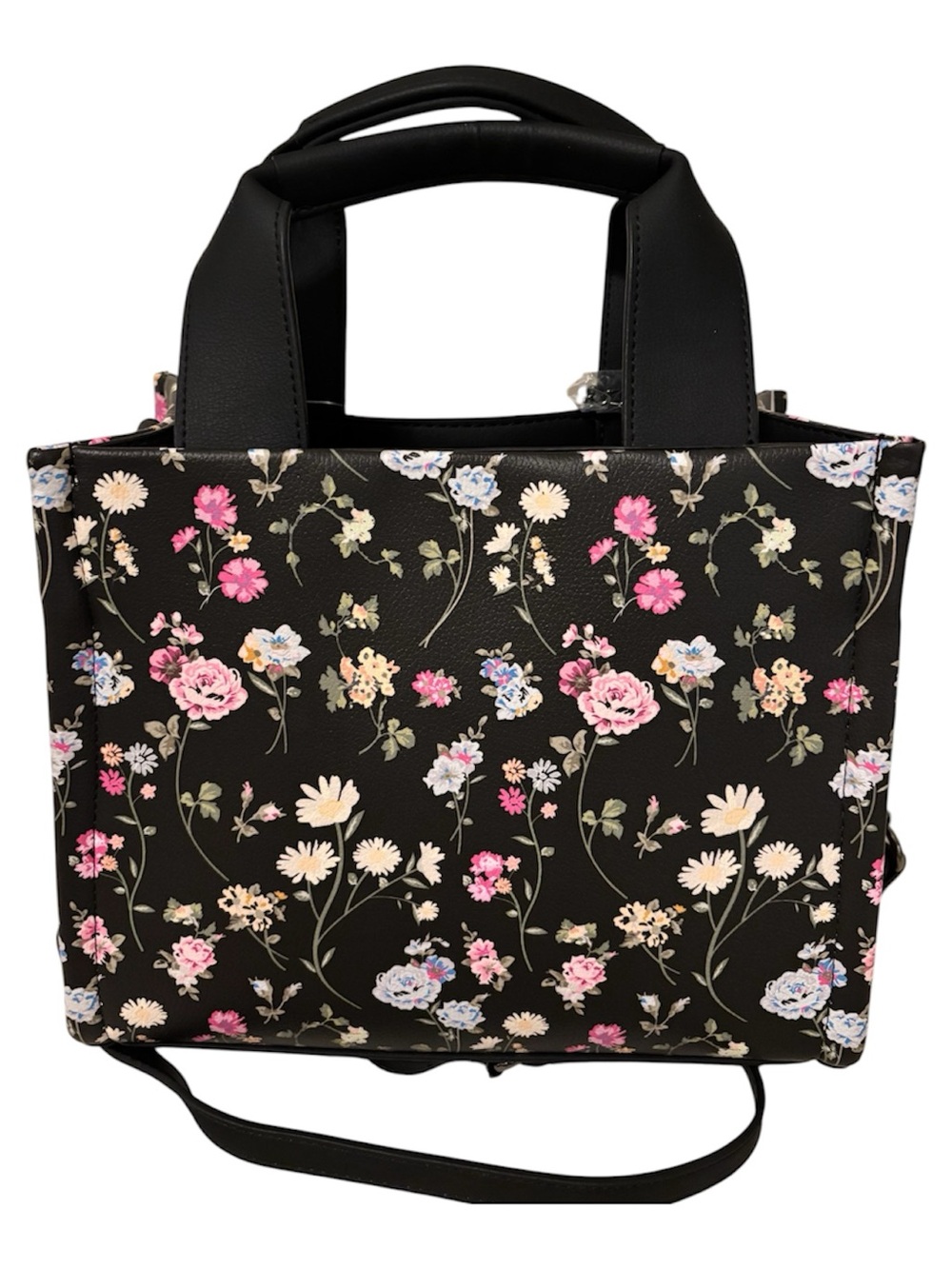 Betsey Johnson black floral satchel crossbody NWT - Picture 2 of 9